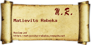 Matievits Rebeka névjegykártya